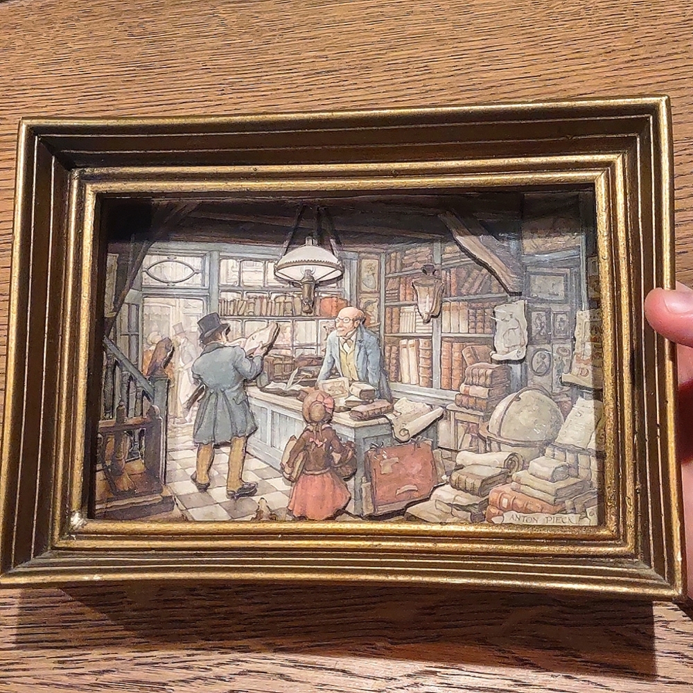 Anton Pieck Shadow Box Book Seller 1966